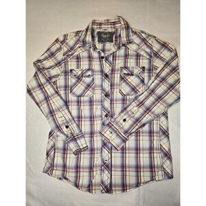 BKE Slim Fit Plaid Button Down‎ Shirt Mens Long Sleeve Size L